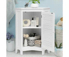 Giantex Corner Storage Cabinet Bathroom Organizer w/Single Doors & 2 Shelves Shutter Door Cabinet for Kitchen Living Room White