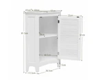 Giantex Corner Storage Cabinet Bathroom Organizer w/Single Doors & 2 Shelves Shutter Door Cabinet for Kitchen Living Room White