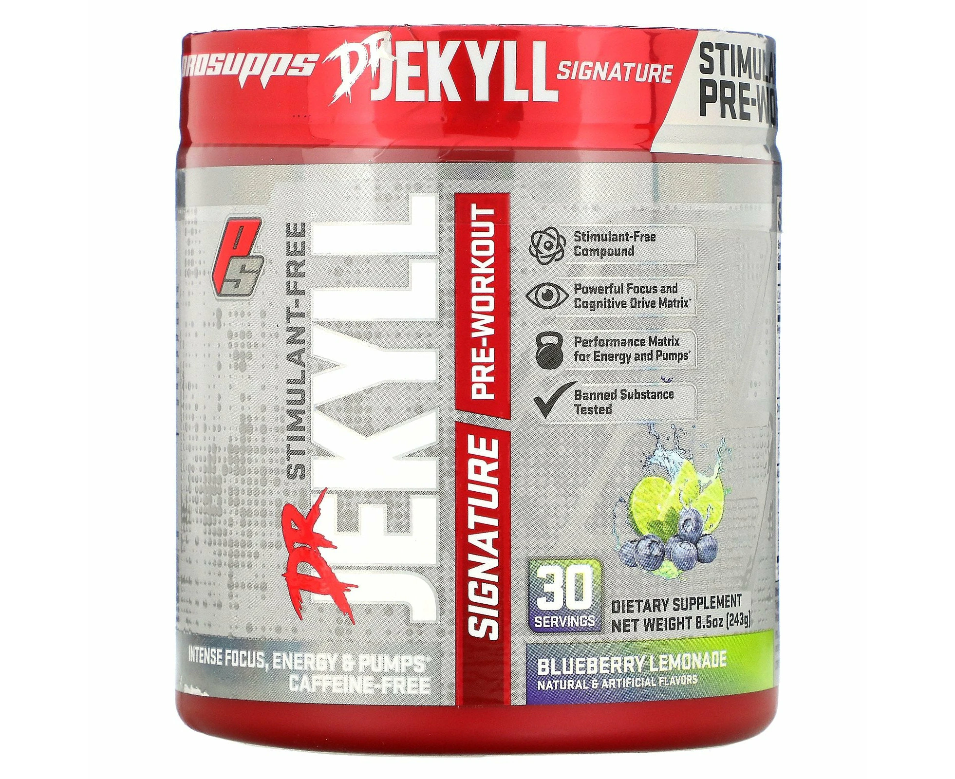 ProSupps, Dr. Jekyll Signature, Stimulant-Free Pre-Workout, Blueberry Lemonade, 8.5 oz (243 g)