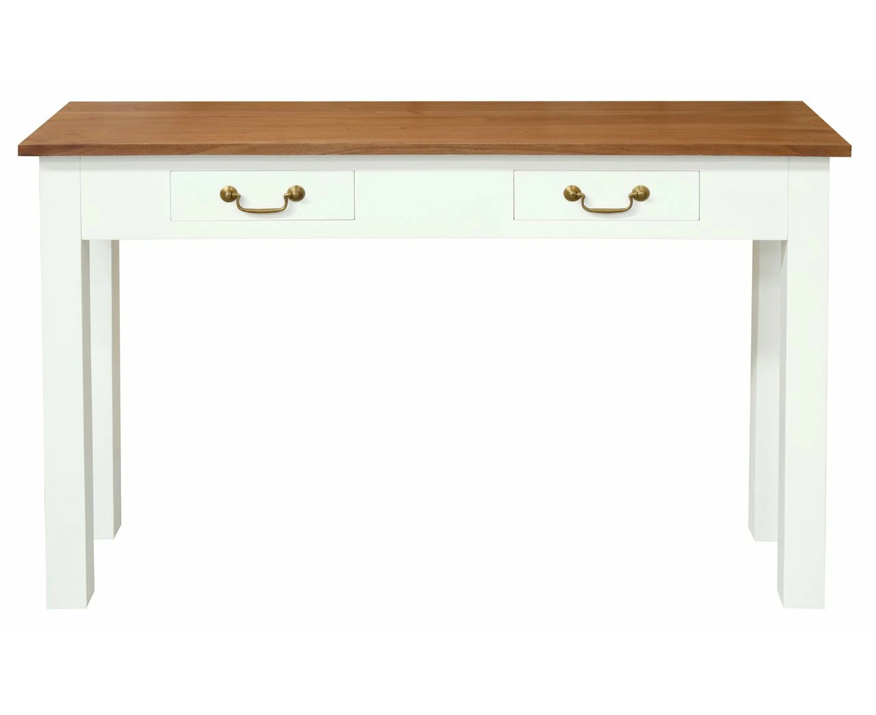 2 Drawer Straight Leg Sofa/Hall Table (White Caramel)