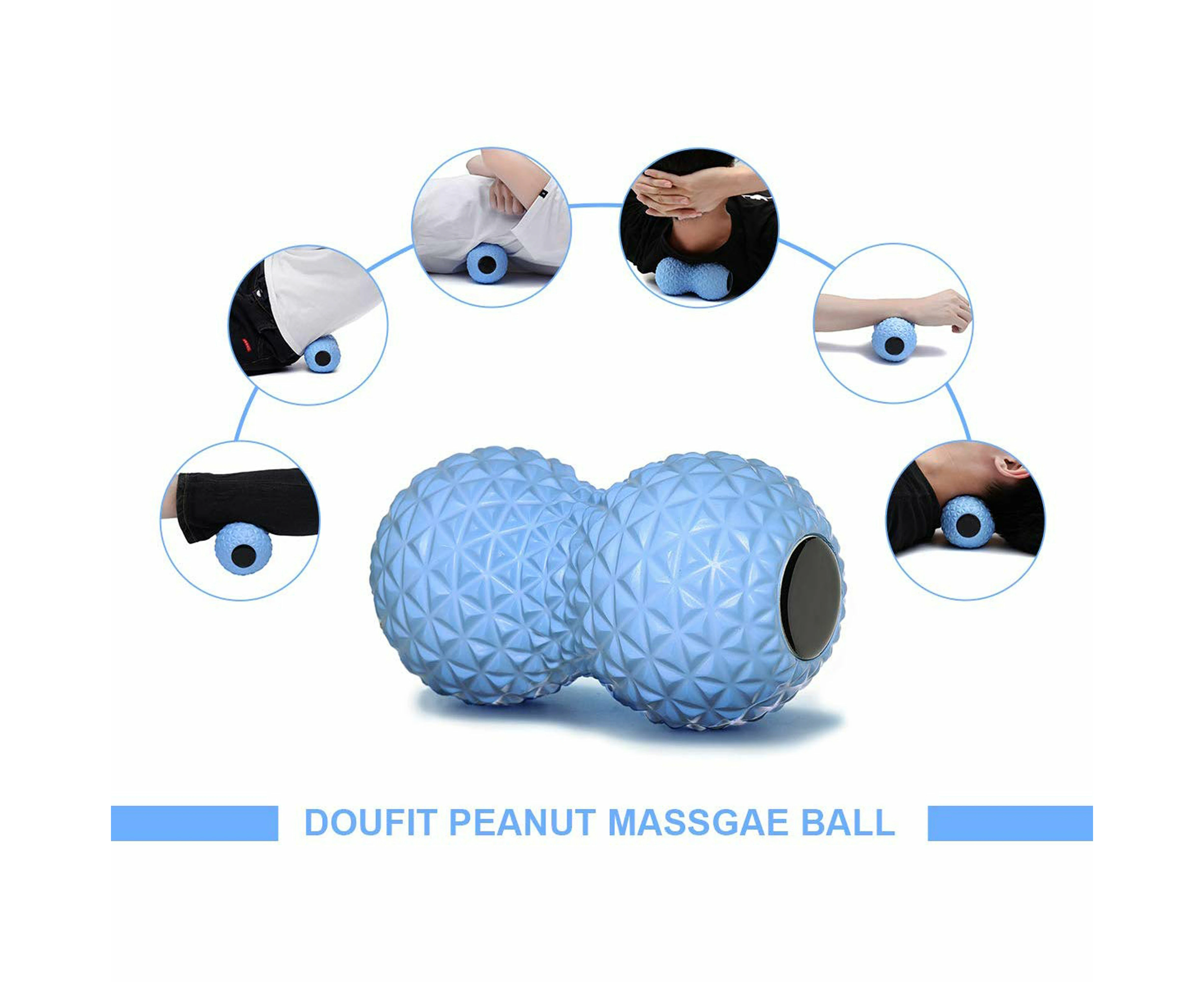 EVA Peanut Massage Ball Peanut Lacrosse Ball - Blue