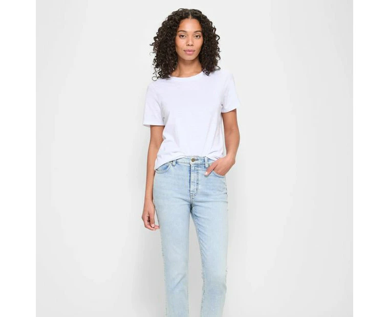 Target Straight High Rise Crop Length Denim Jeans