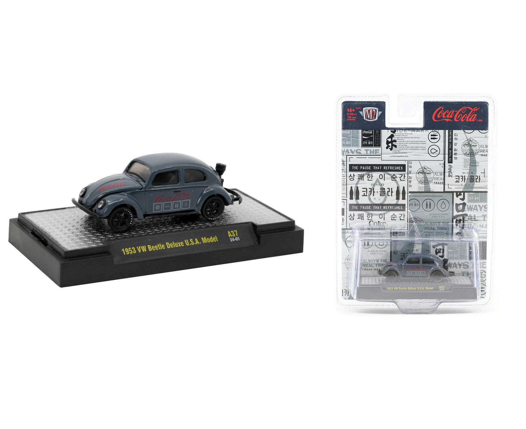 M2 Machines 1:64 Coca-Cola 2024 Release A37 - 1953 Volkswagen Beetle Deluxe USA Model