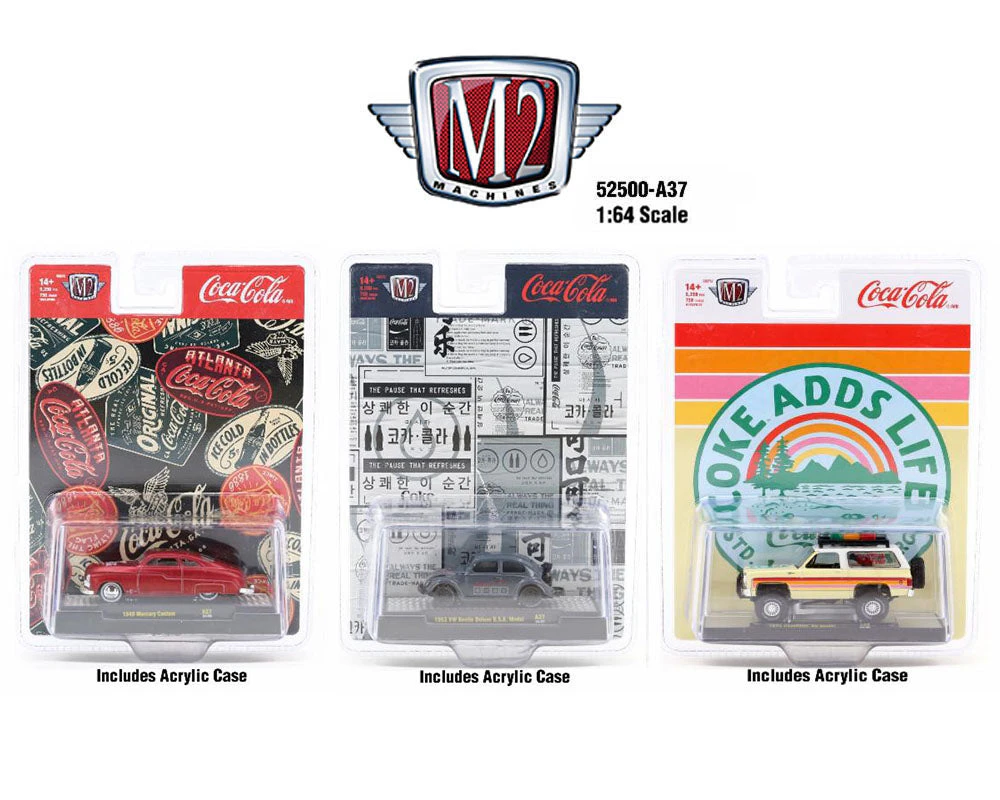 M2 Machines 1:64 Coca-Cola 2024 Release A37 - Set of 3