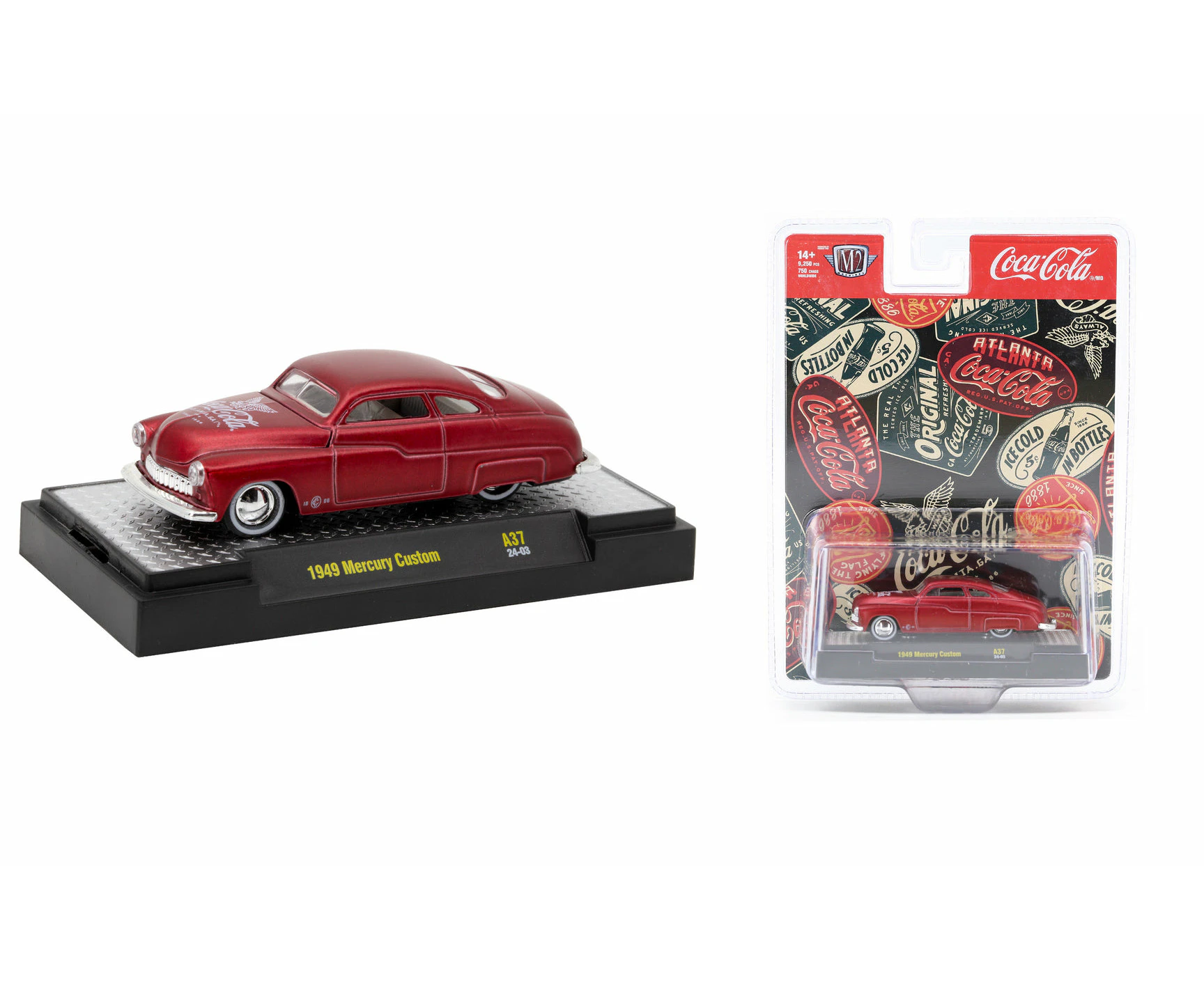 M2 Machines 1:64 Coca-Cola 2024 Release A37 - 1949 Mercury Custom