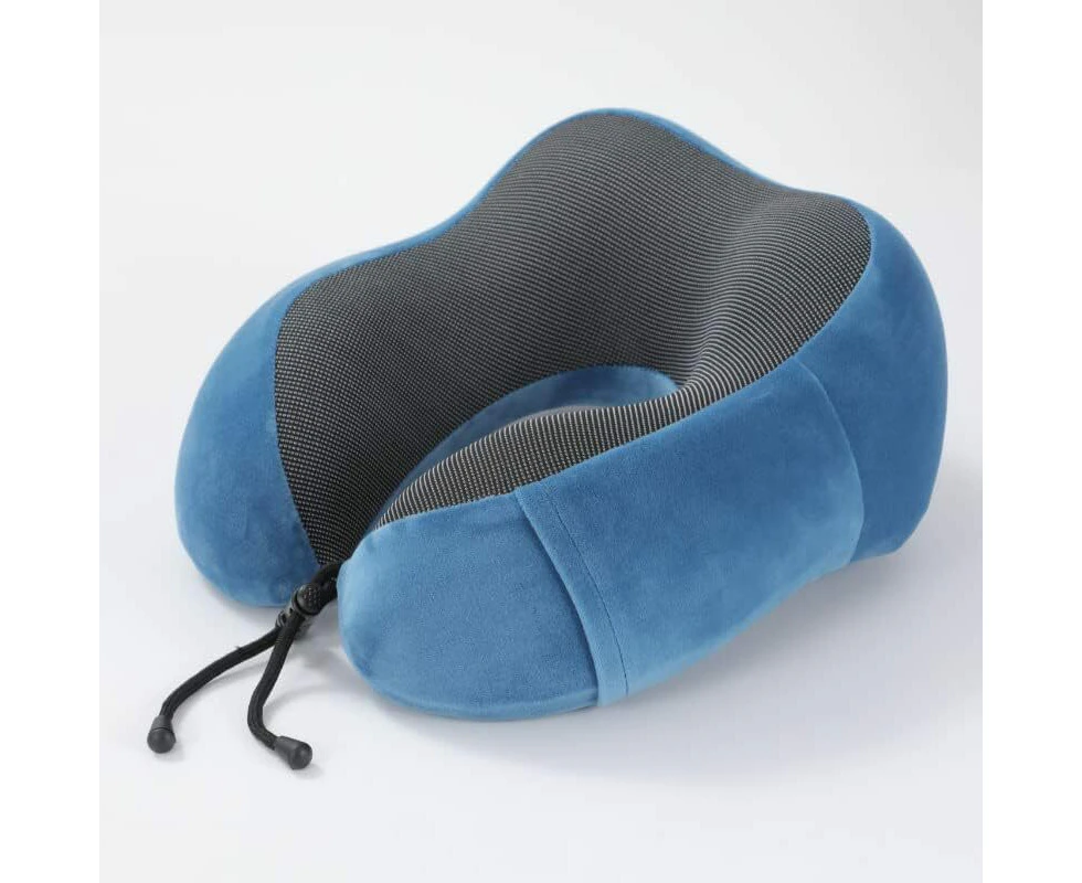 Velvet Memory Foam Neck Pillow Breathable for Travel Soft U Shaped Safety