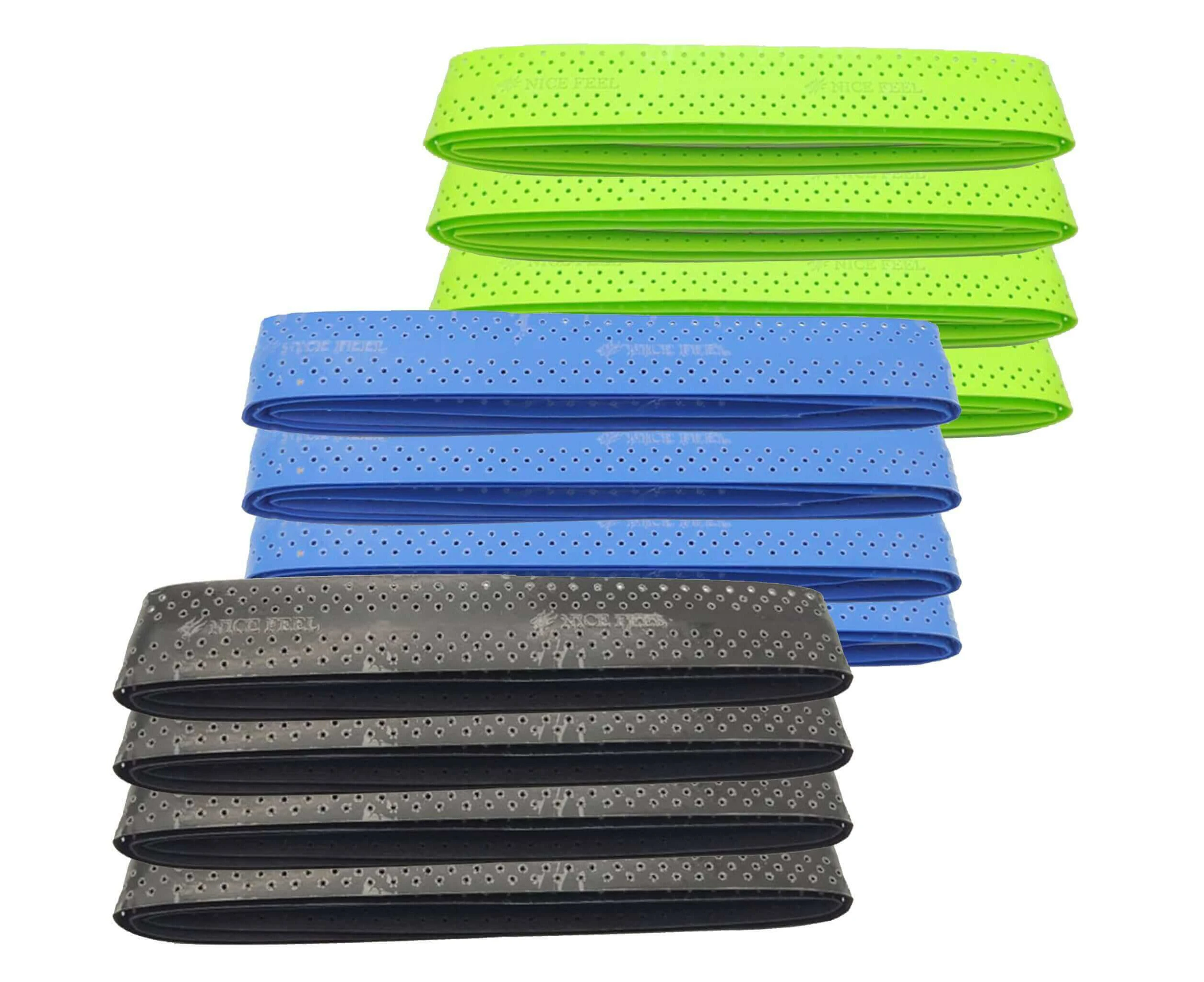 12 Pack Racquet Overgrips Badminton Tennis Squash - Blue/Black/Green