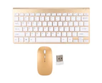 Smart Wireless Keyboard Mouse Kit Silent LED Indicator Waterproof Power Saving Compact Keyboard Mouse Set for Office Gold