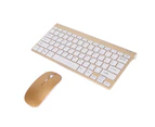 Smart Wireless Keyboard Mouse Kit Silent LED Indicator Waterproof Power Saving Compact Keyboard Mouse Set for Office Gold