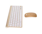 Smart Wireless Keyboard Mouse Kit Silent LED Indicator Waterproof Power Saving Compact Keyboard Mouse Set for Office Gold