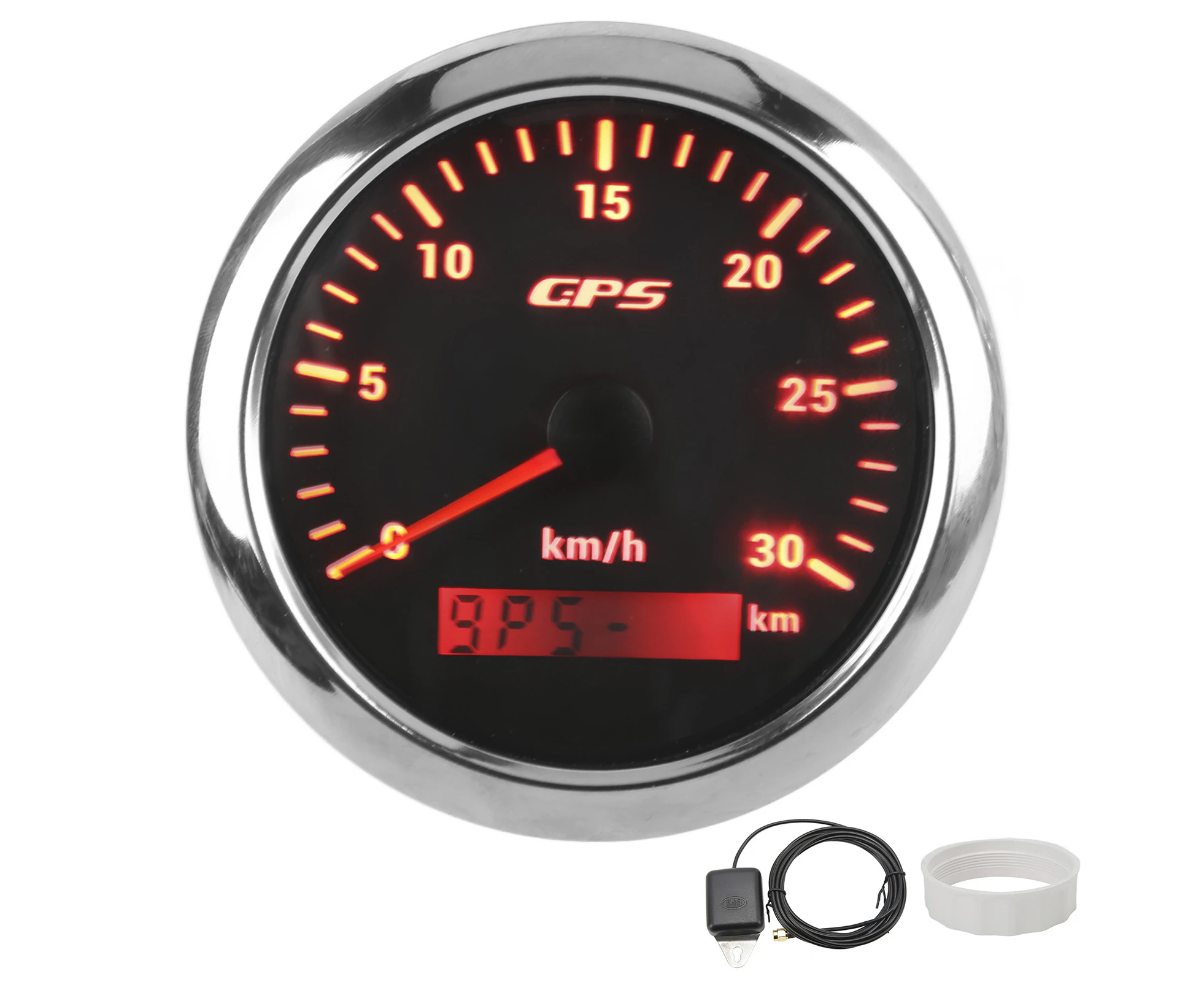 85mm Marine Auto GPS Speedometer Universal Speed Odometer 9?32V with 7 Color Backlight for Car Boat RV YachtBlack