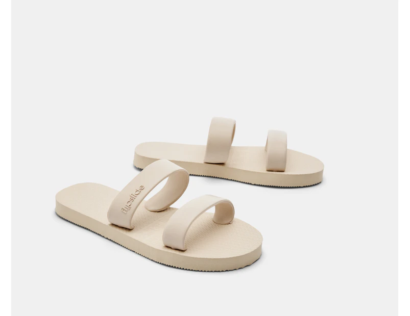 FlipSlide Women's Flip Flop Slides - Coconut White