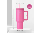 1.2L Insulated Tumbler with Handle and Straw,Insulated Stainless Steel Cup,Reusable Water Bottle, Travel Mug for Women Men, Cupholder Friendly