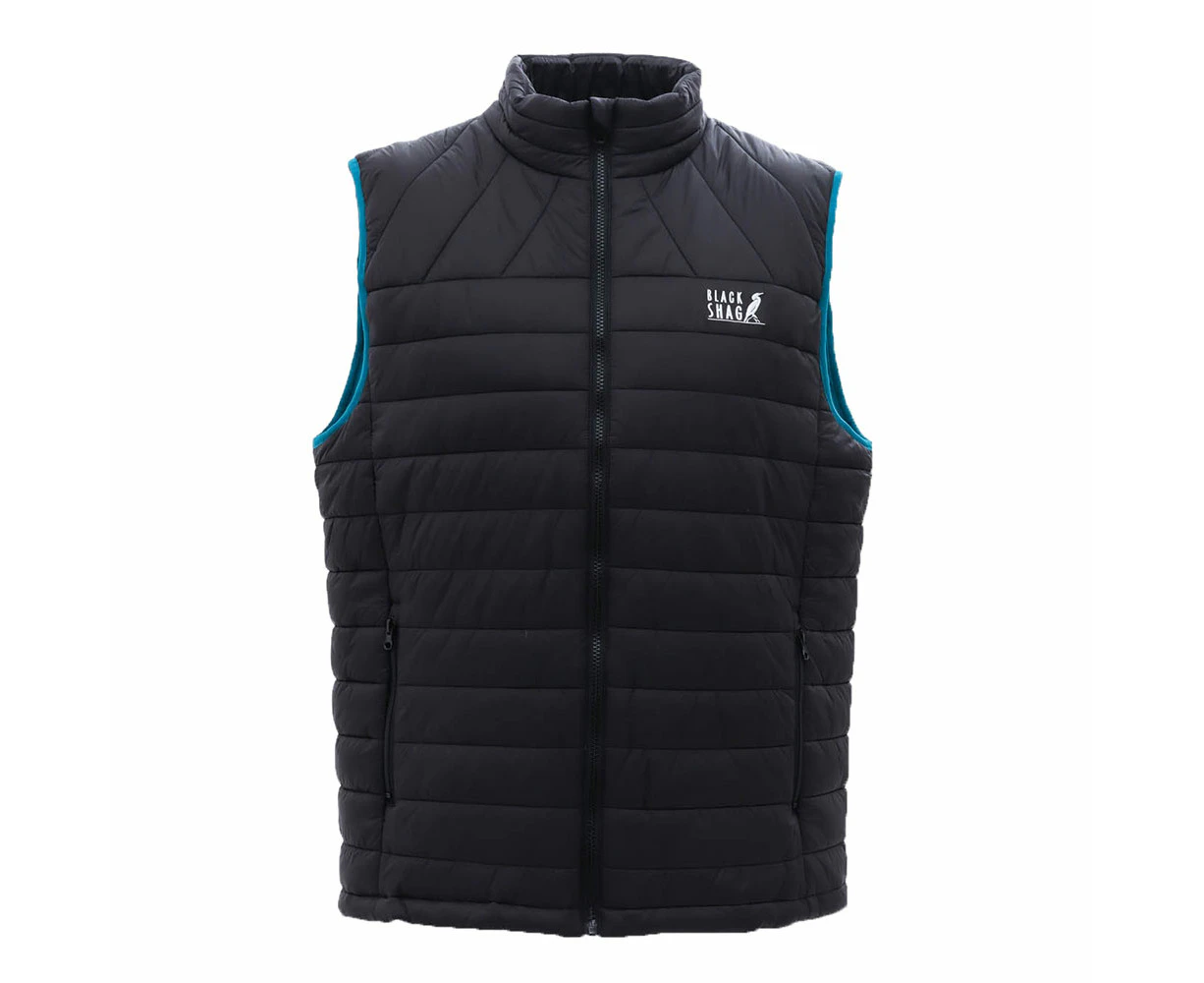 Black Shag Padded Puffer Vest S