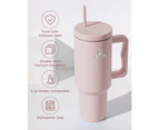 1.2L Insulated Tumbler with Handle and Straw,Insulated Stainless Steel Cup,Reusable Water Bottle, Travel Mug for Women Men, Cupholder Friendly