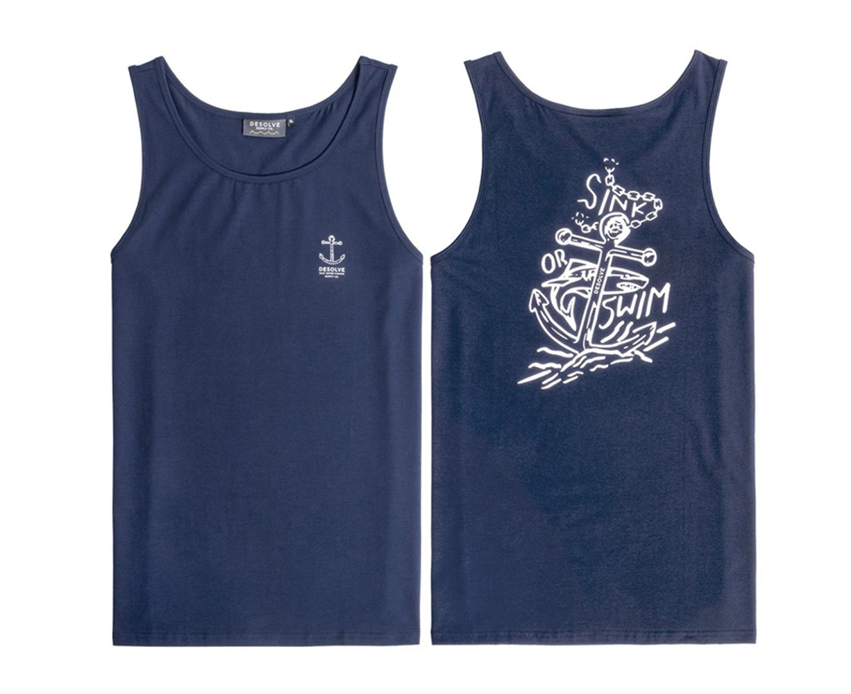 Desolve Sink or Swim Mens Singlet Navy L