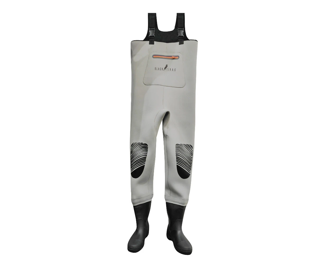 Black Shag Neoprene Chest Waders with Waterproof Front Pocket 4mm US11