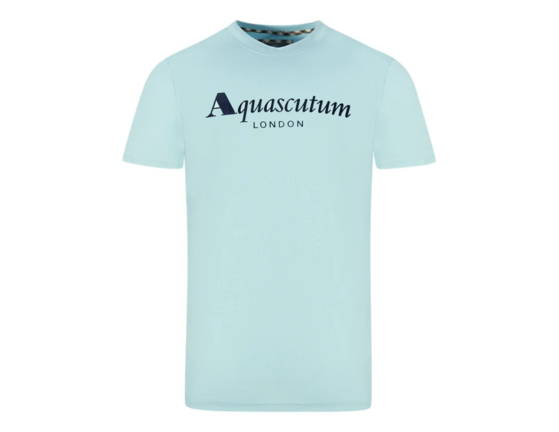 Aquascutum Mens T00323 78 T-Shirt Sky Blue