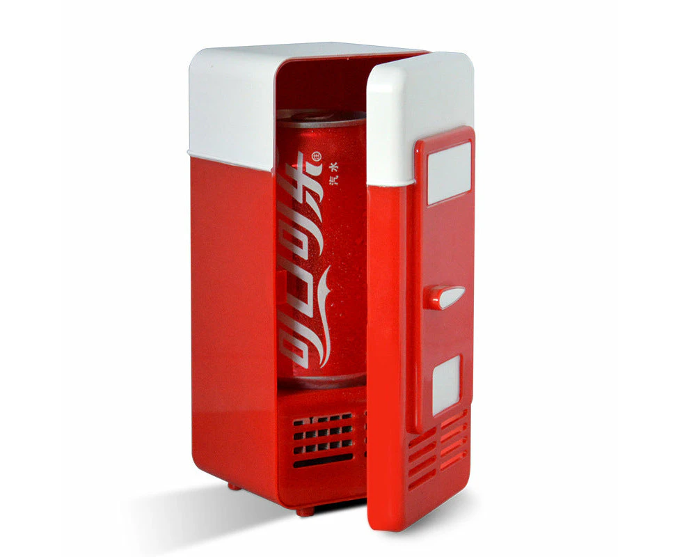 Single Can Mini Desktop Beverage Hot and Cold Refrigerator