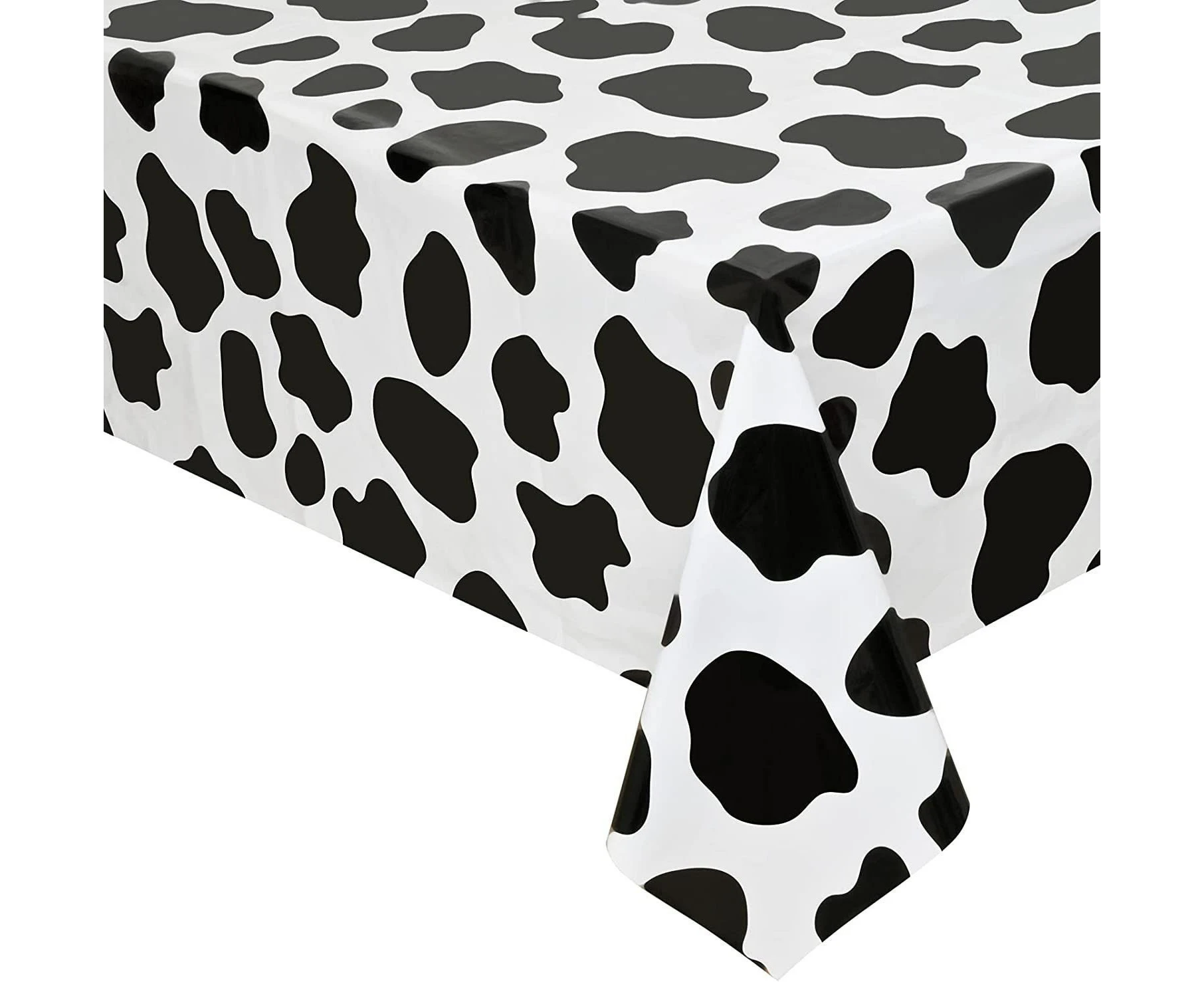 130cm x 220cm Cow Print Table Cover - Farm Animal Party Supplies Tablecloth Birthday Party Decorations