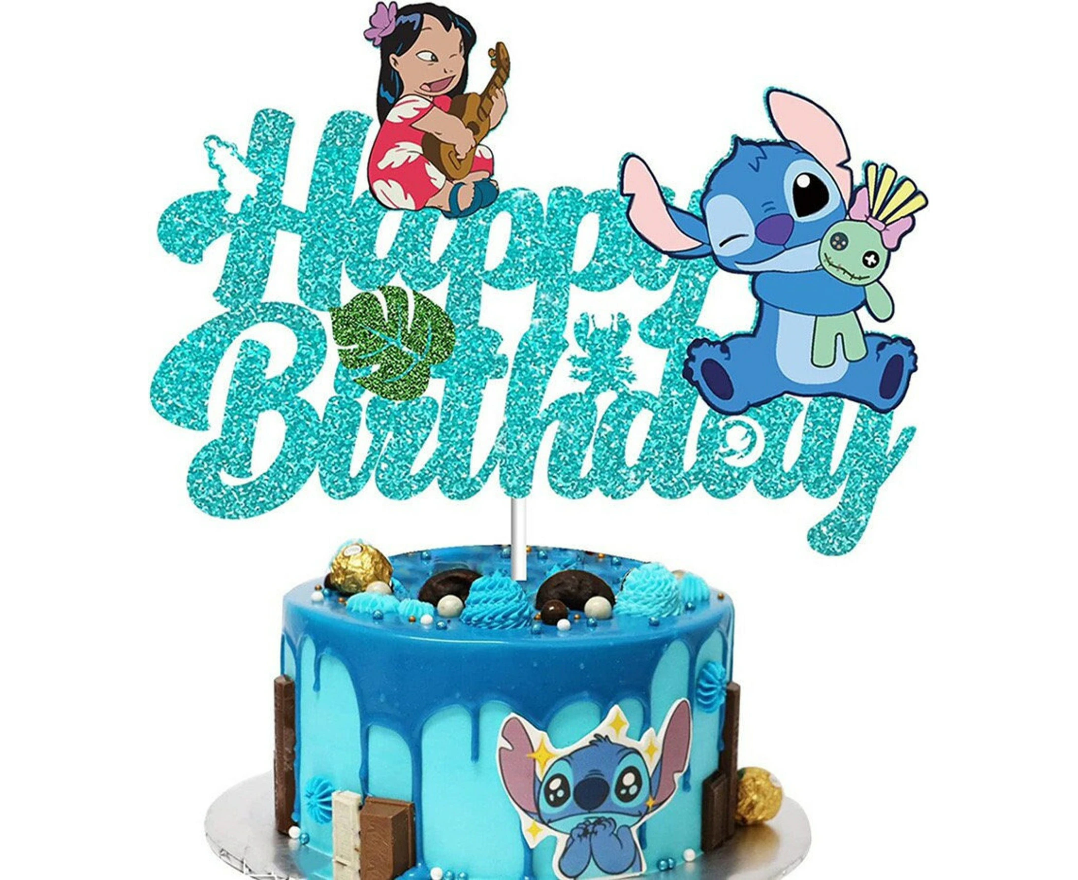 Stitch Theme Birthday Cake Topper - Kids Children Birthday Cake Decorations