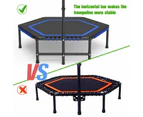 Jicoo 50" Hexagon Rebounder Trampoline for grown-ups Max Load 330lbs Fitness Trampoline with 6 Heights Adjustable Handle Bar Silent Trampoline