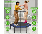 Jicoo 50" Hexagon Rebounder Trampoline for grown-ups Max Load 330lbs Fitness Trampoline with 6 Heights Adjustable Handle Bar Silent Trampoline