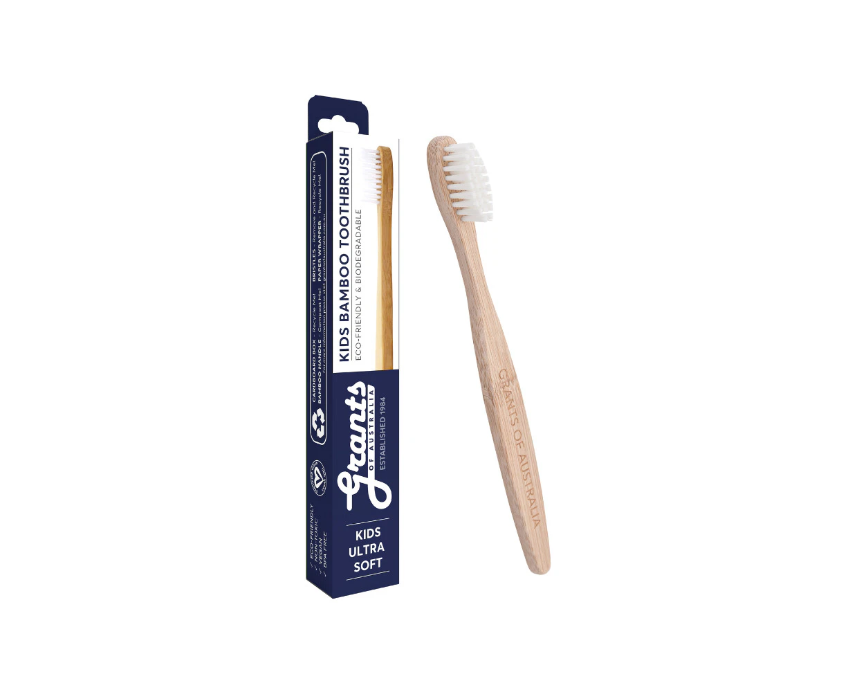 Grants Of Australia Biodegradable Bamboo Toothbrush Kids Ultra Soft