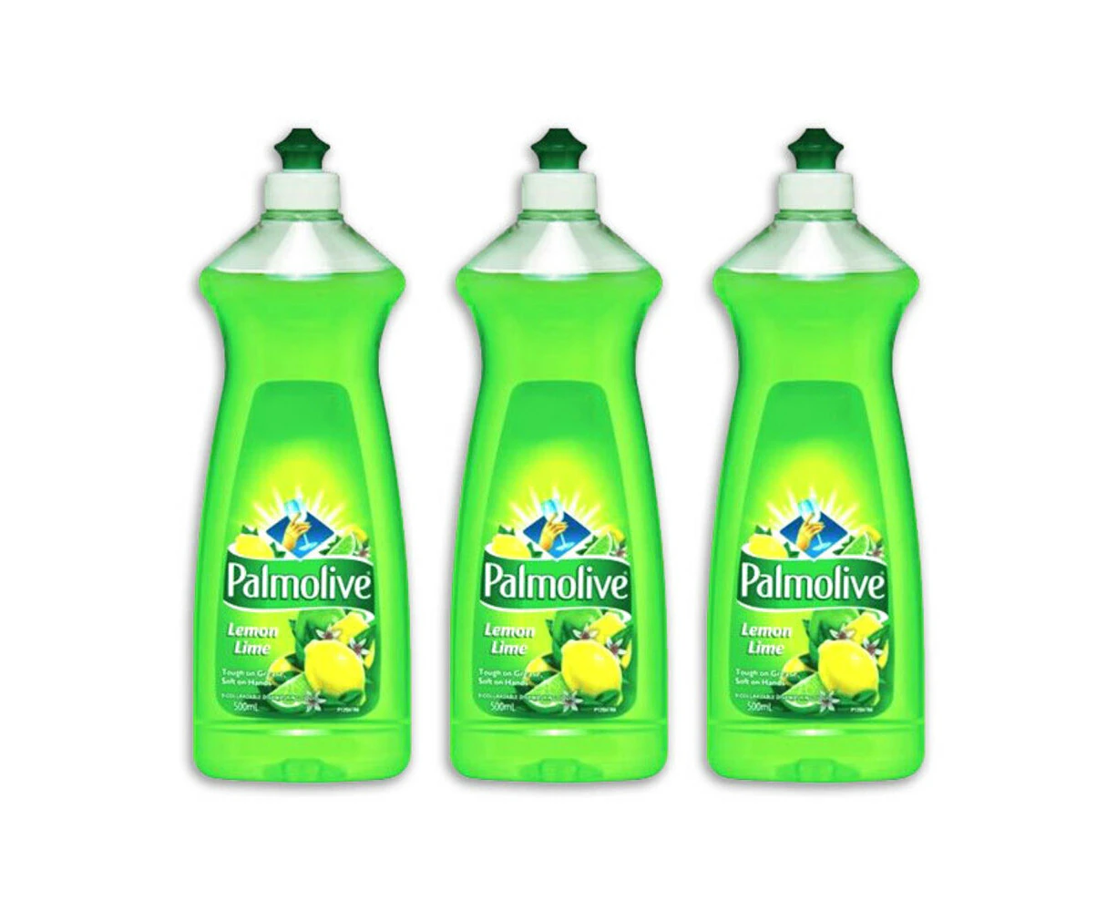 3x Palmolive 500ml Lemon Lime Dishwashing Liquid Detergent Wash Dishes Pan Glass