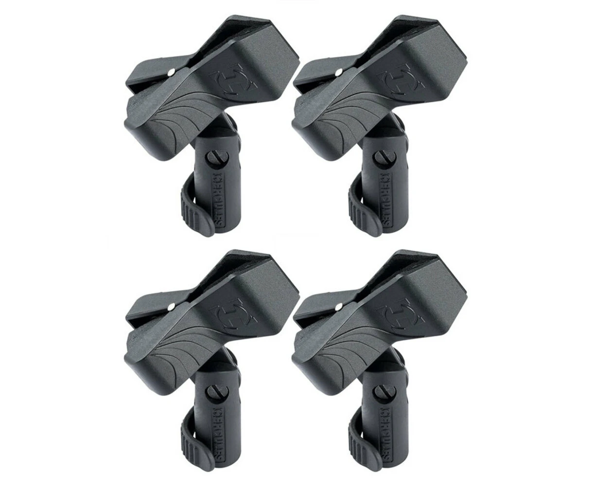 4x Hercules Mic Holder Clip Adaptor Mount for 20mm-35mm Microphone Stand Black