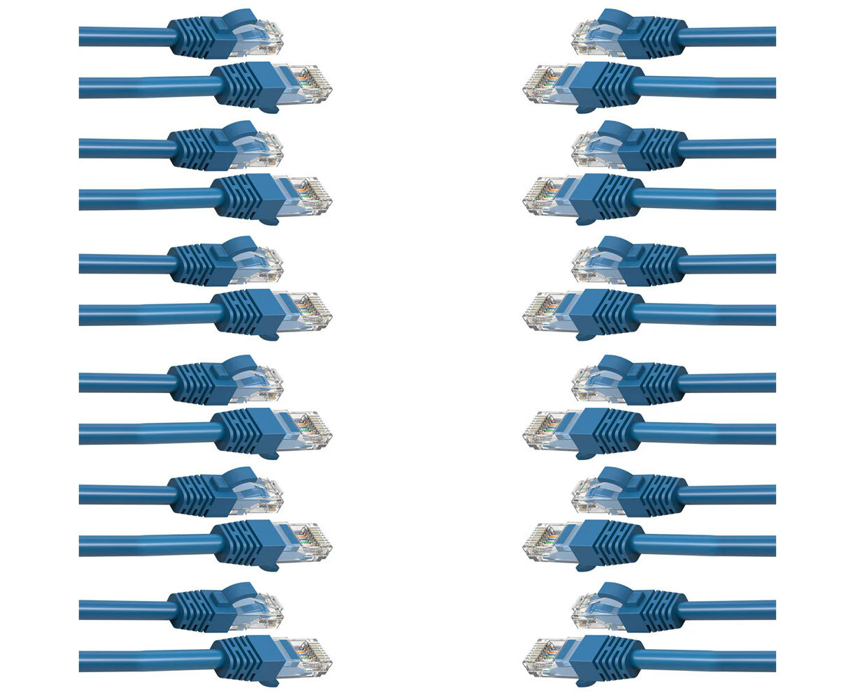 12x Cruxtec 1m CAT6/RJ45 Network Lead Cable LAN Ethernet Internet Router Cord BL