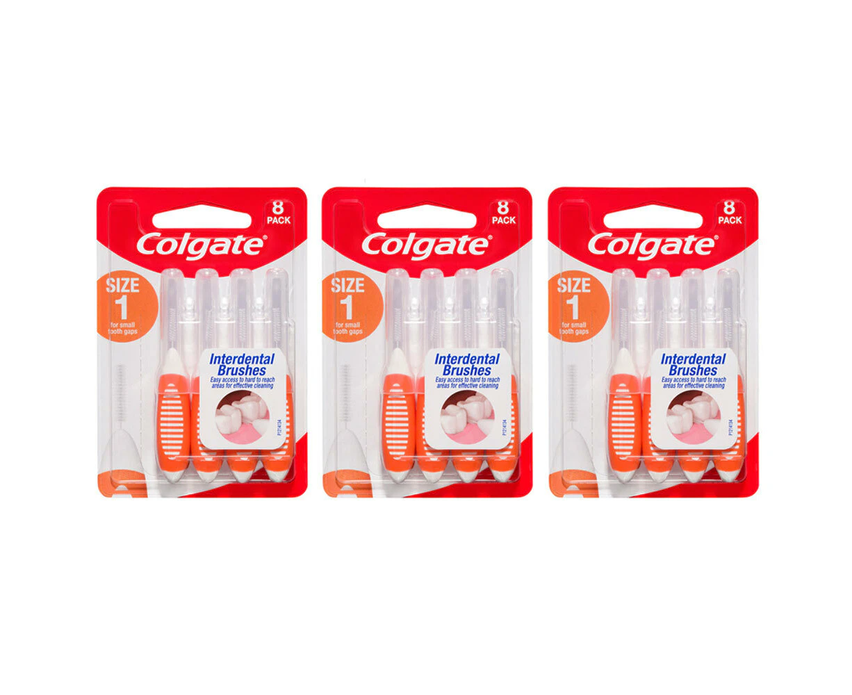 24pc Colgate Interdental Brush Floss Size 1 Teeth Cleaning Toothbrush Oral Care