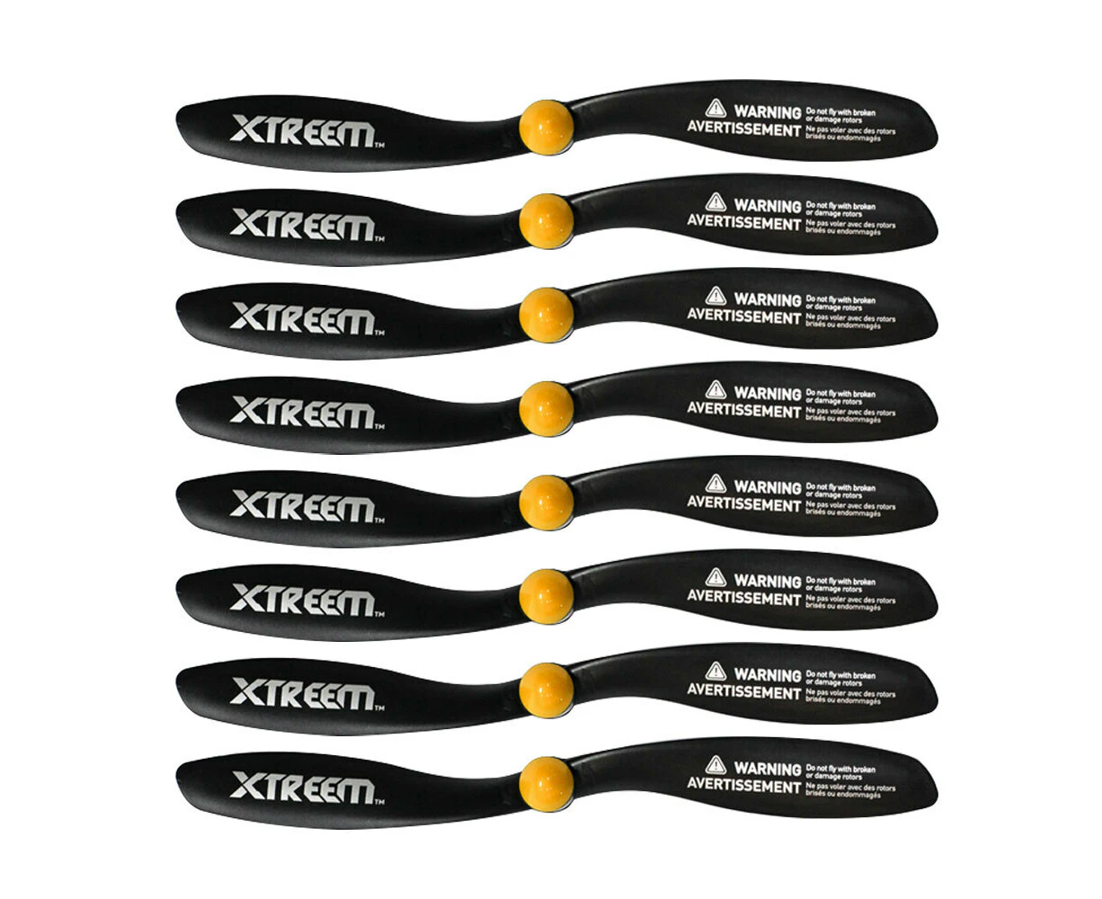 8pc Xtreem FlyEye Rotor Blades Front/Rear Propeller Accessories for Drone Black