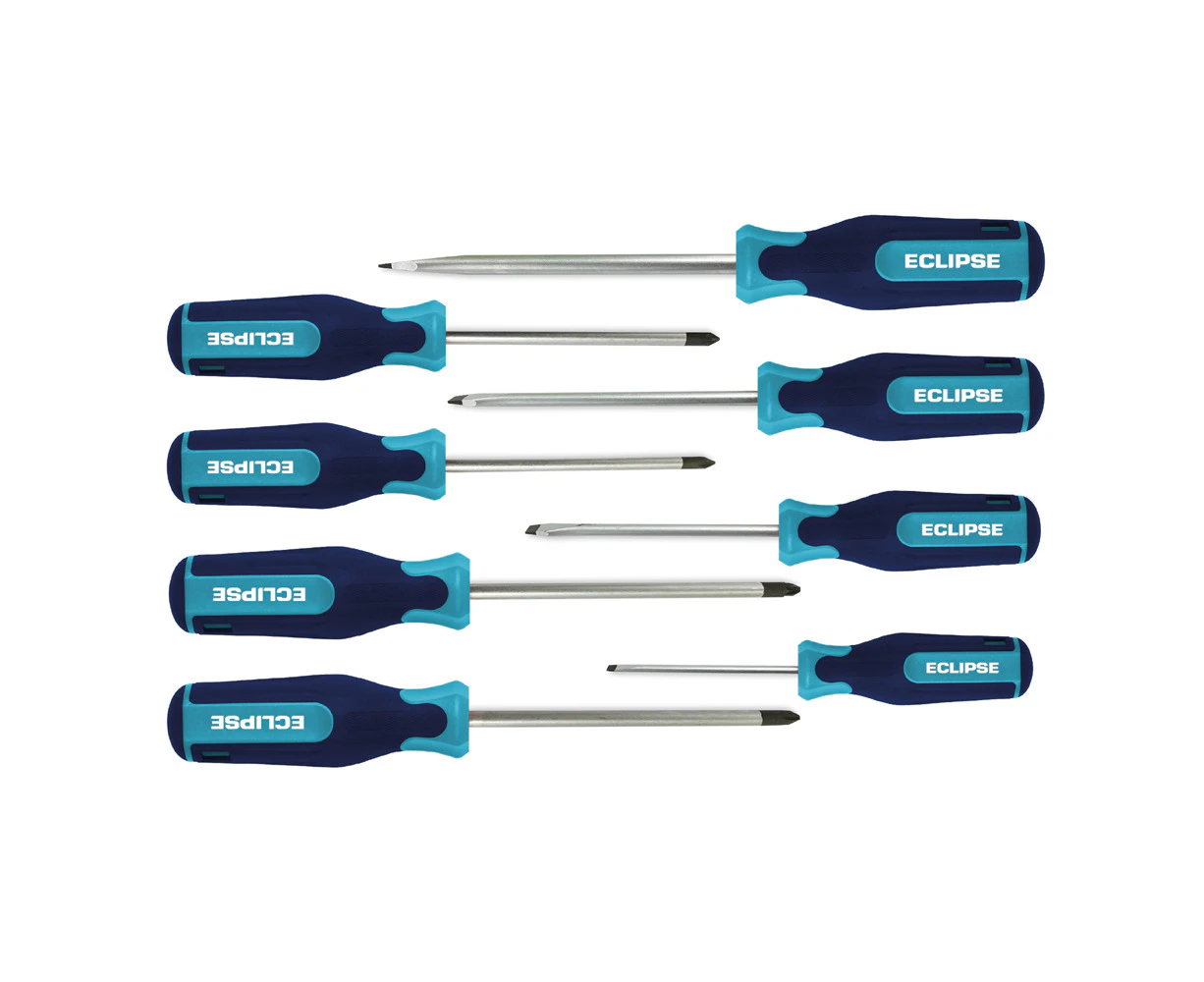 8pc Eclipse Pro Tools Screwdriver Slotted Parallel/Flared/Philips/Pozidriv Set