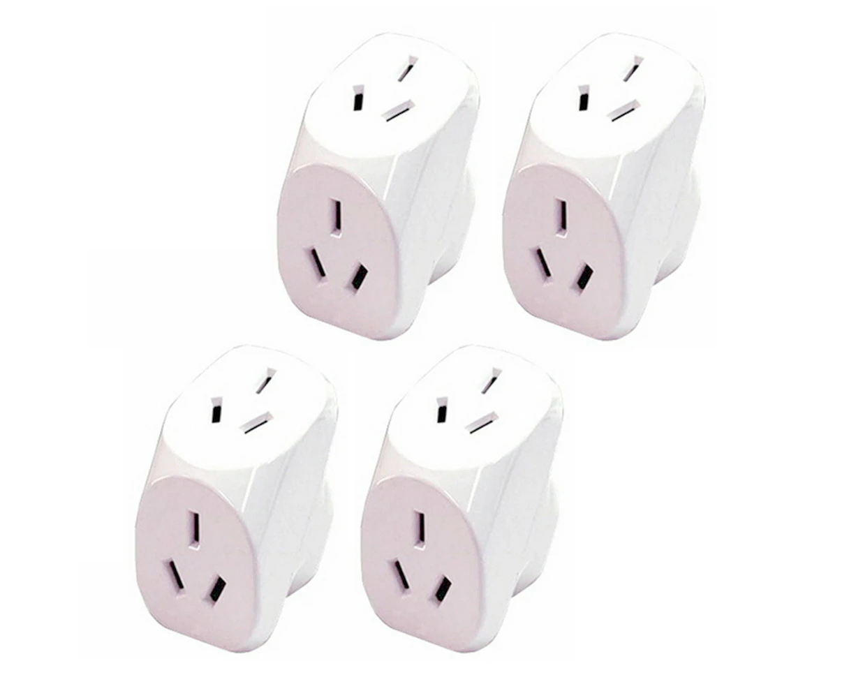 4x Sansai 10 Amp Double Adaptor Home Adapter Plug/Socket Outlet Angled Splitter