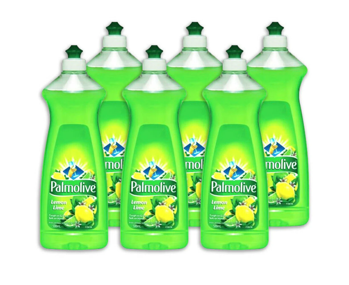 6x Palmolive 500ml Lemon Lime Dishwashing Liquid Detergent Wash Dishes Pan Glass