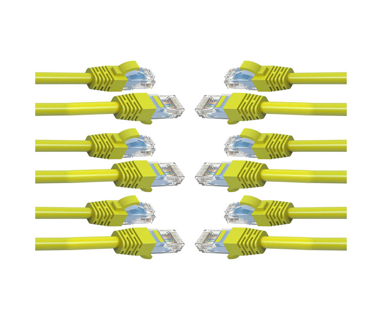 6PK Cruxtec 2m CAT6/RJ45 Network Lead Cable LAN Ethernet Internet Router Cord YL