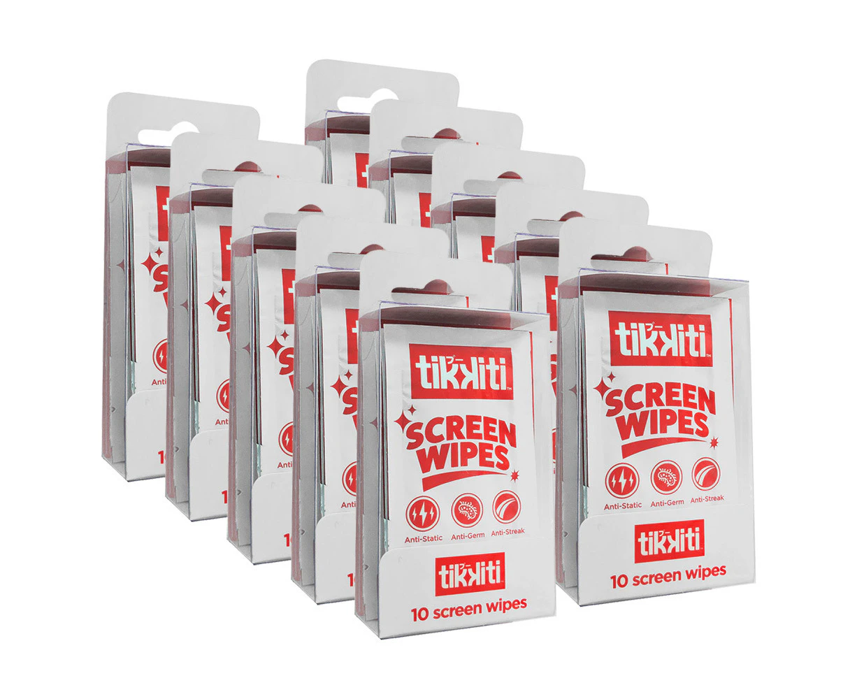 100x Tikkiti Disposable Screen Cleaning Wipes/Cloths for Smartphones/Tablets