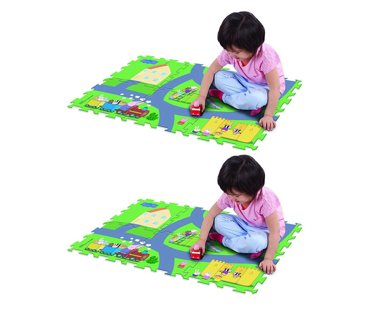 2x Peppa Pig 28" x 19" Megamat Playmat/Playset w/ Assorted Vehicle Kids 3y+ Toy