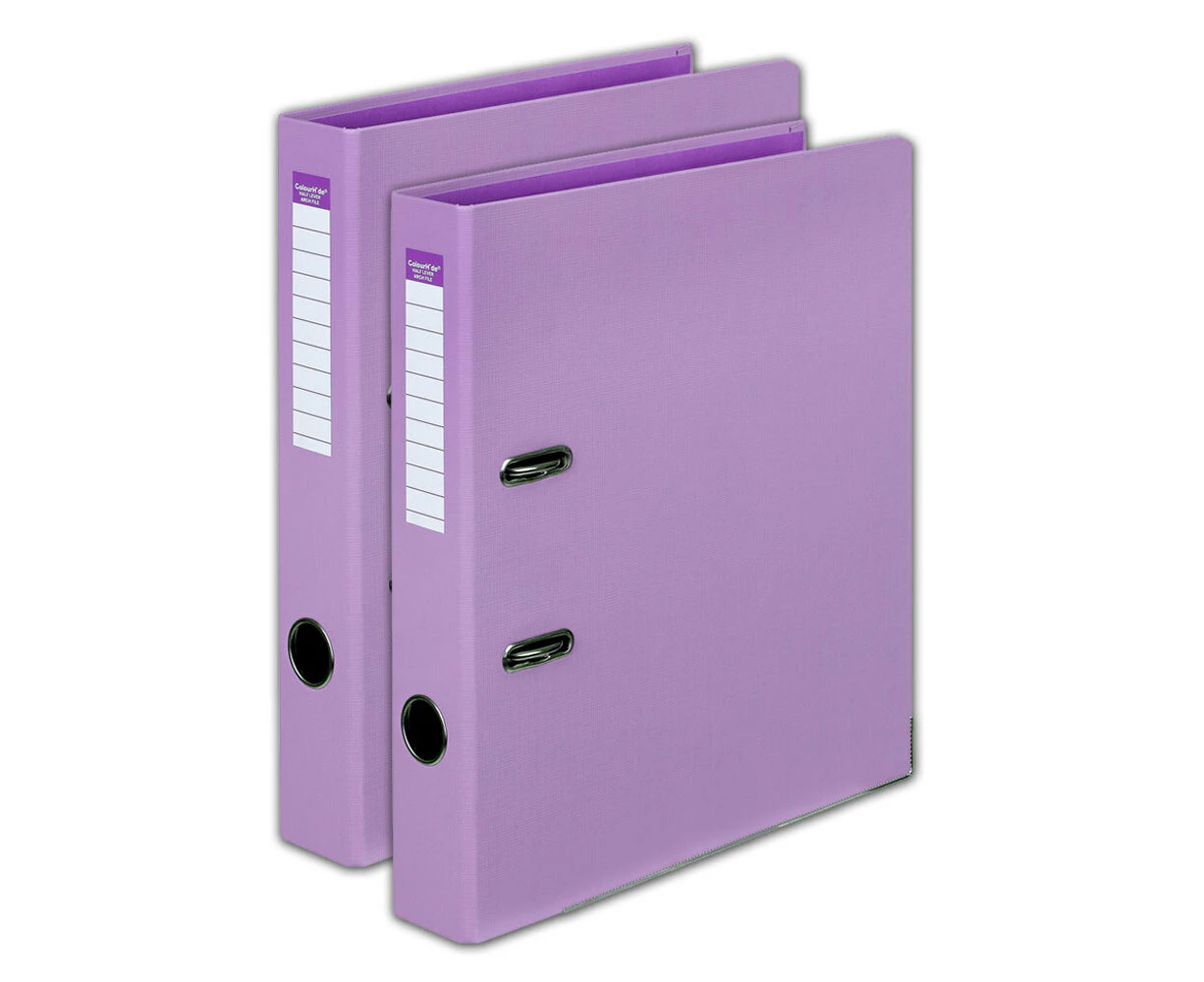 2PK Colour Hide A4 Half Lever Arch File PE Folder/Binder Document Organiser PP