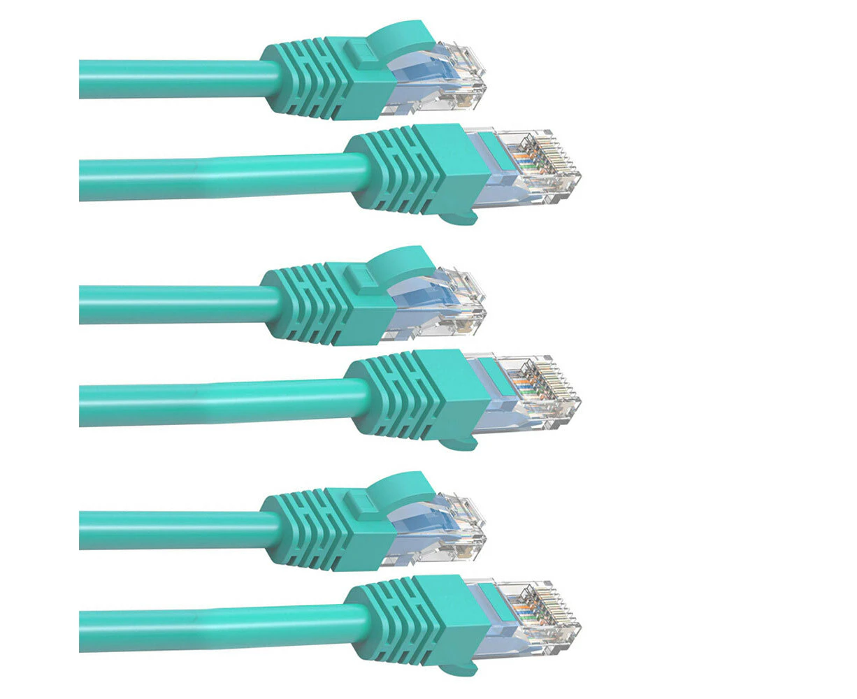 3x Cruxtec 2m CAT6/RJ45 Network Lead Cable LAN Ethernet Internet Router Cord GRN