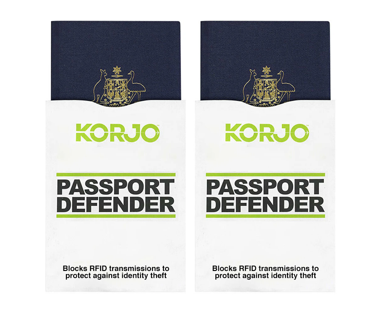 2x 2pc Korjo Sleeves Passport Defender RFID Shield ID Theft Protection/Security