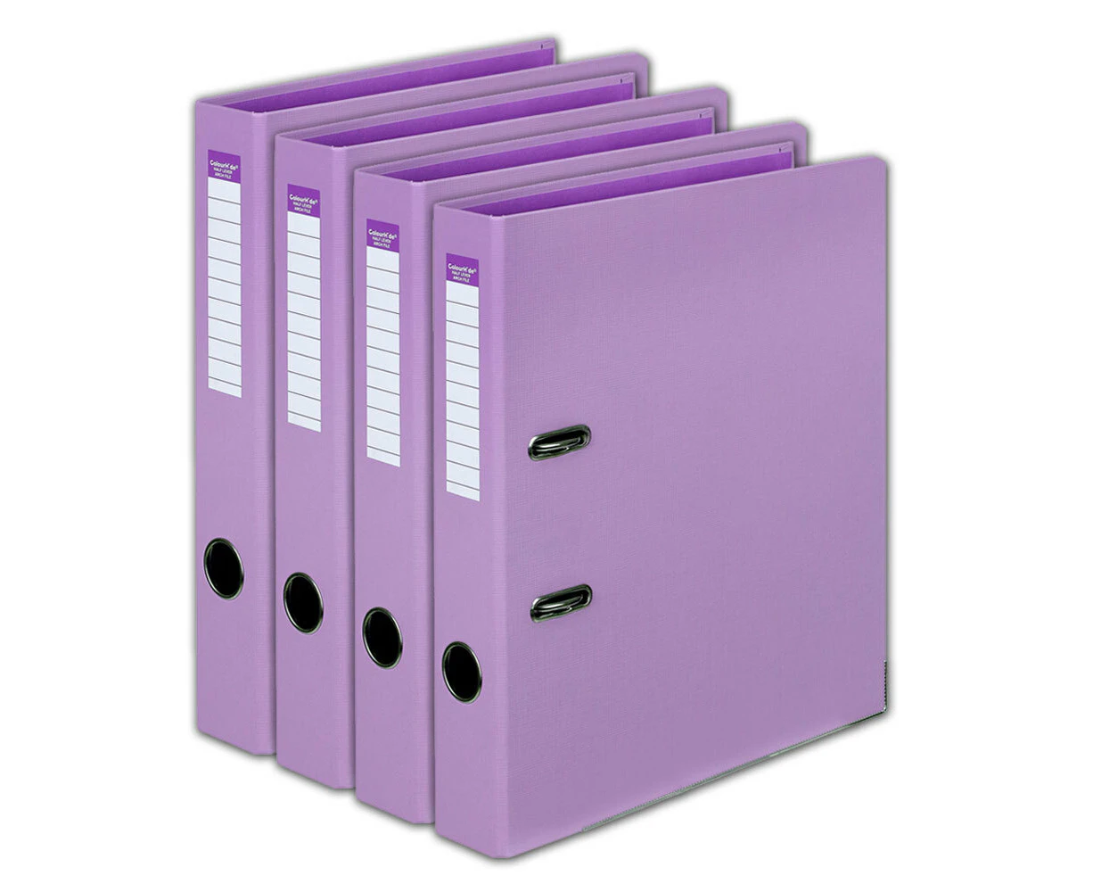 4PK Colour Hide A4 Half Lever Arch File PE Folder/Binder Document Organiser PP