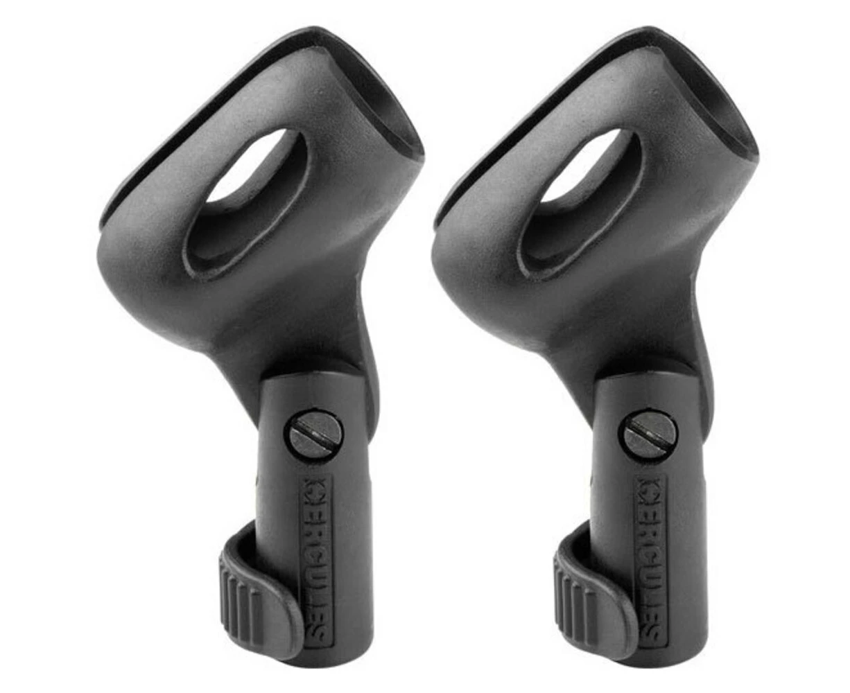 2PK Hercules Mic Holder Clip Adaptor Mount for 25mm-30mm Microphone Stand Black