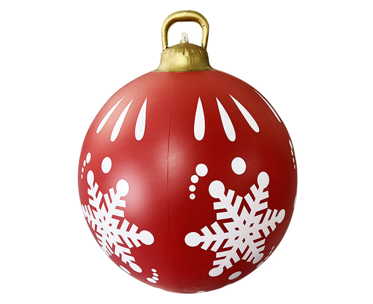 60cm Giant PVC Inflatable Christmas Decorations for Outdoor, Holiday, Patio, Lawn, Porch (Red, Snowflake)