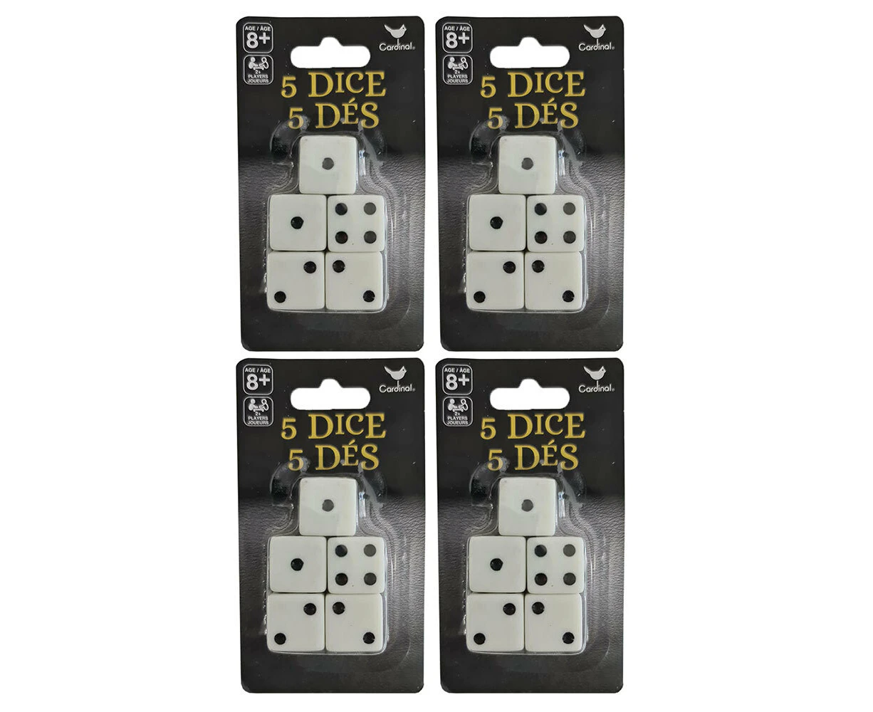 20PK Cardinal Dice Pack/Set f/ Board/Table Games/Play/Roll Black & White 8y+