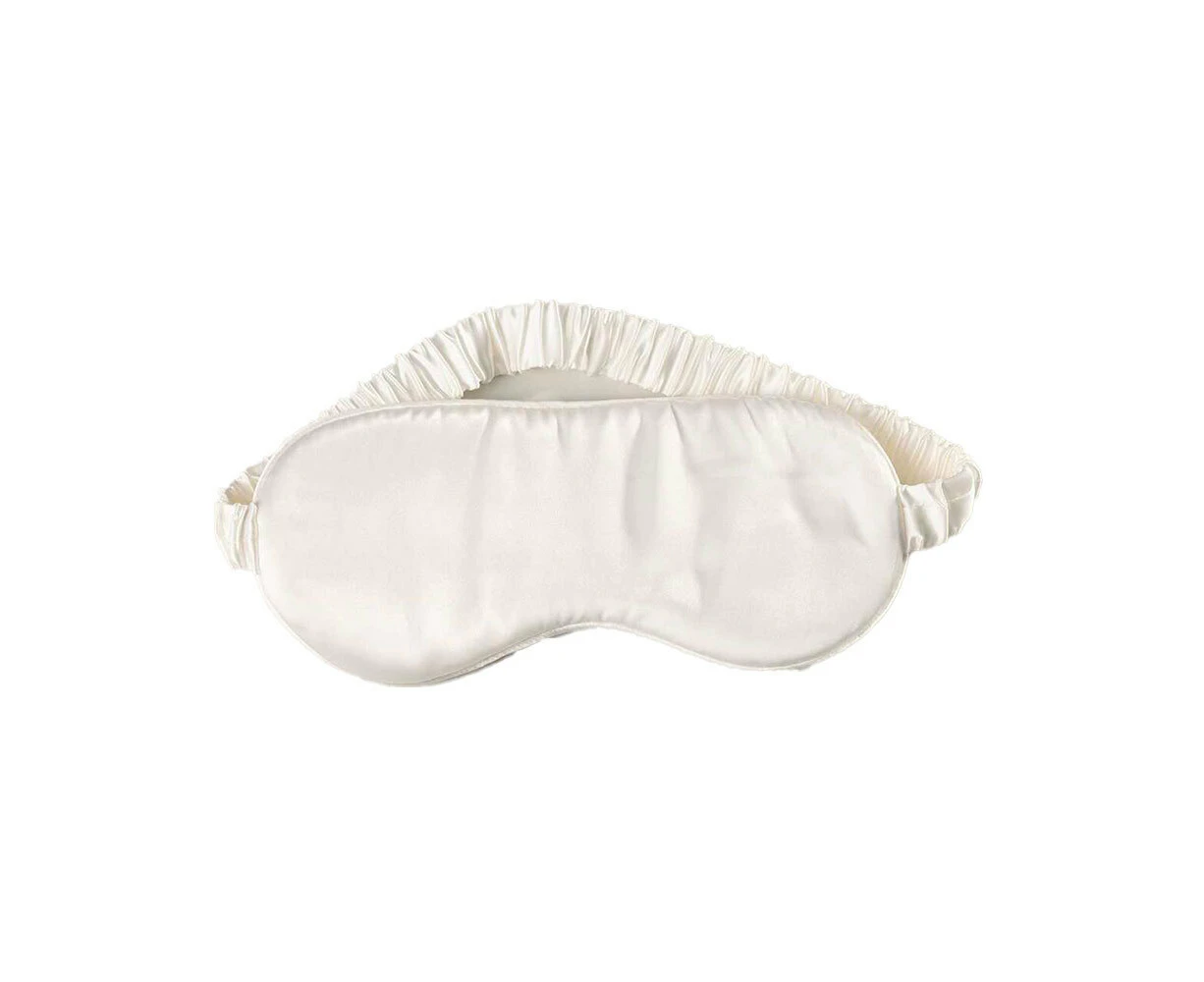 Canningvale Beautysilks Eye Mask Light-Blocking Adjustable Soft Sleep Aid Ivory