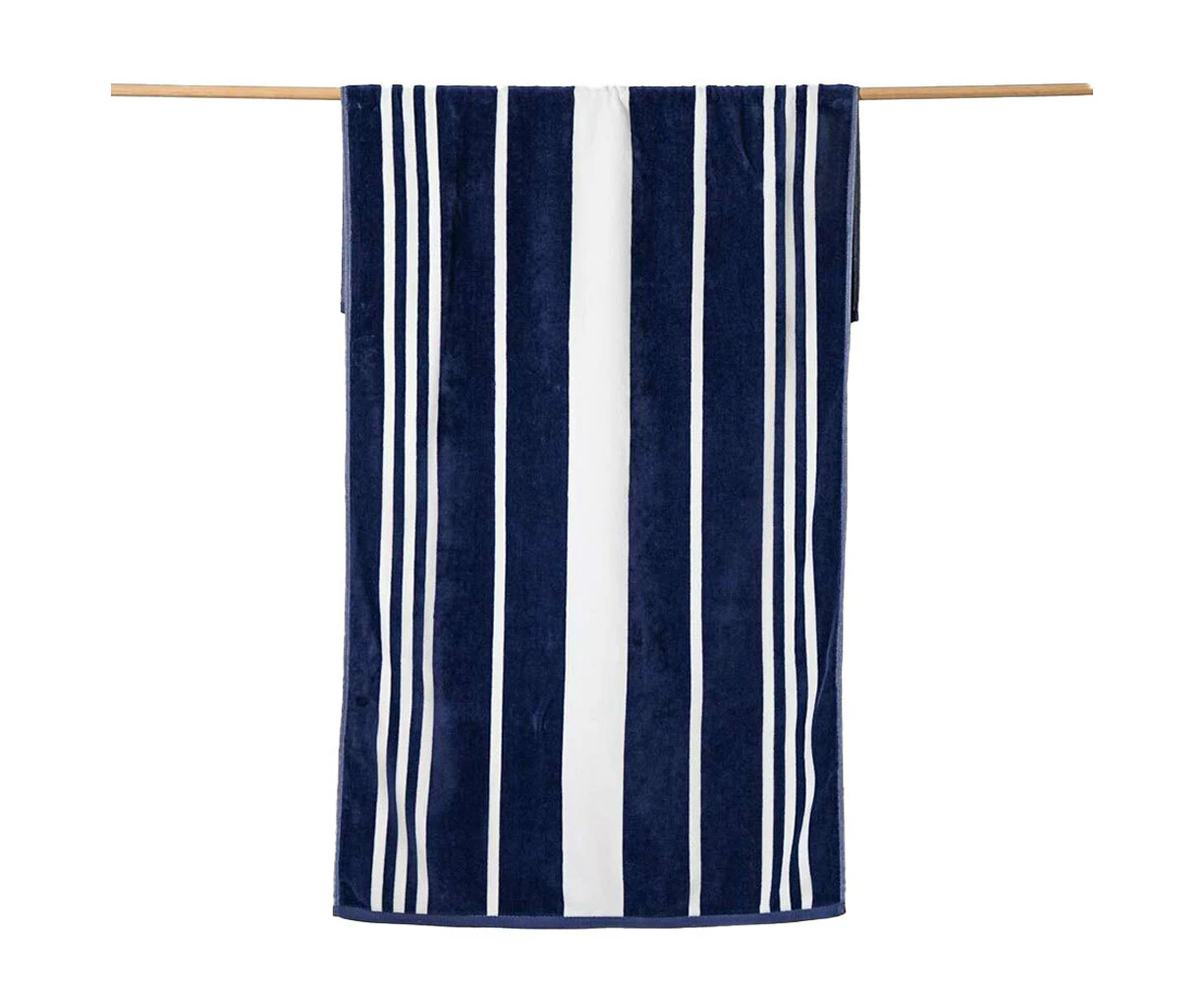 Canningvale Sorrentina Velour Beach Durable Quick-Drying Soft Towel Lido Navy