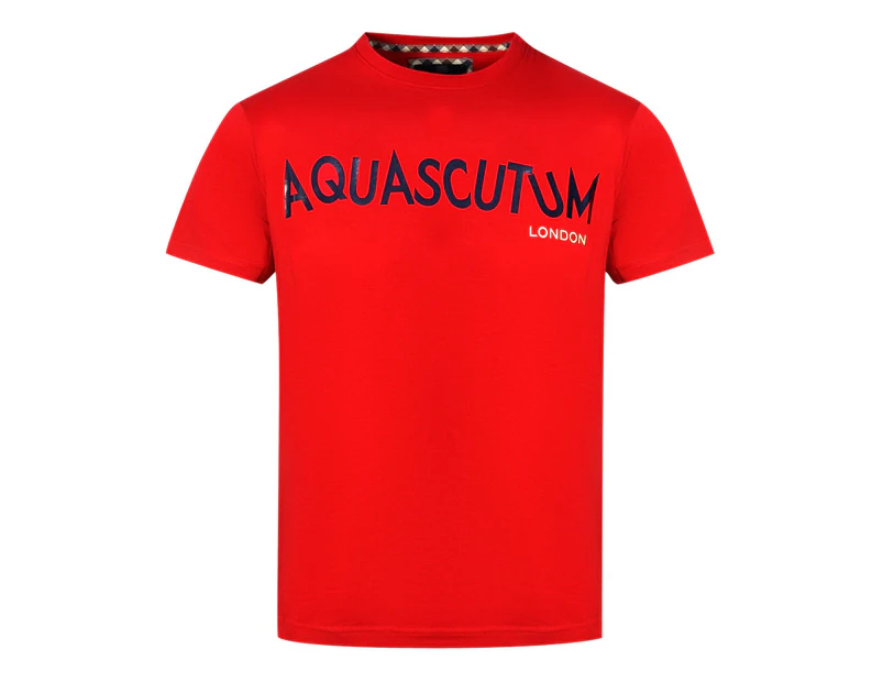 Aquascutum Mens TSIA106 52 T-Shirt Red