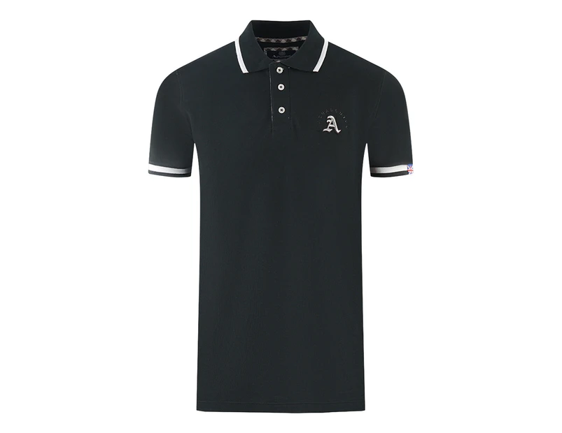 Aquascutum Mens P01223 99 Polo Shirt Black